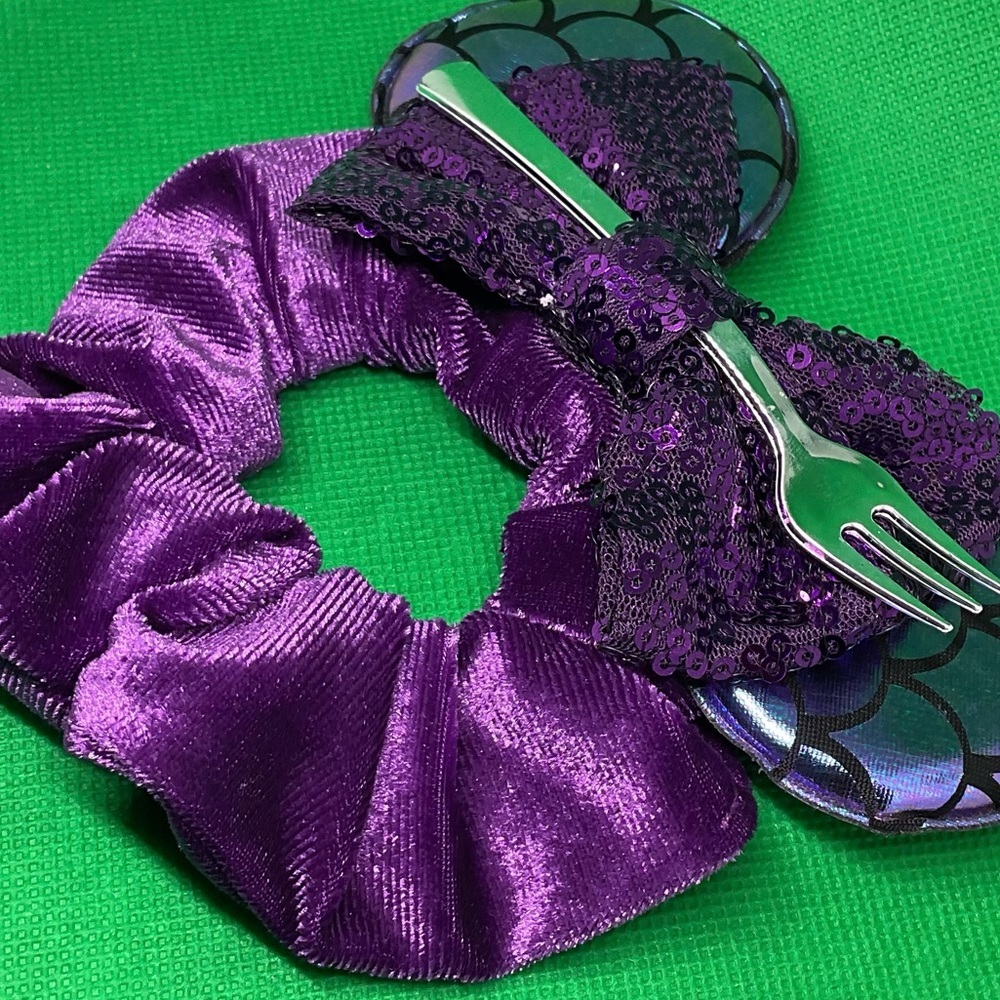 NEW Disney Little Mermaid Ear Hair Scrunchy Tie - Picture 3 of 4